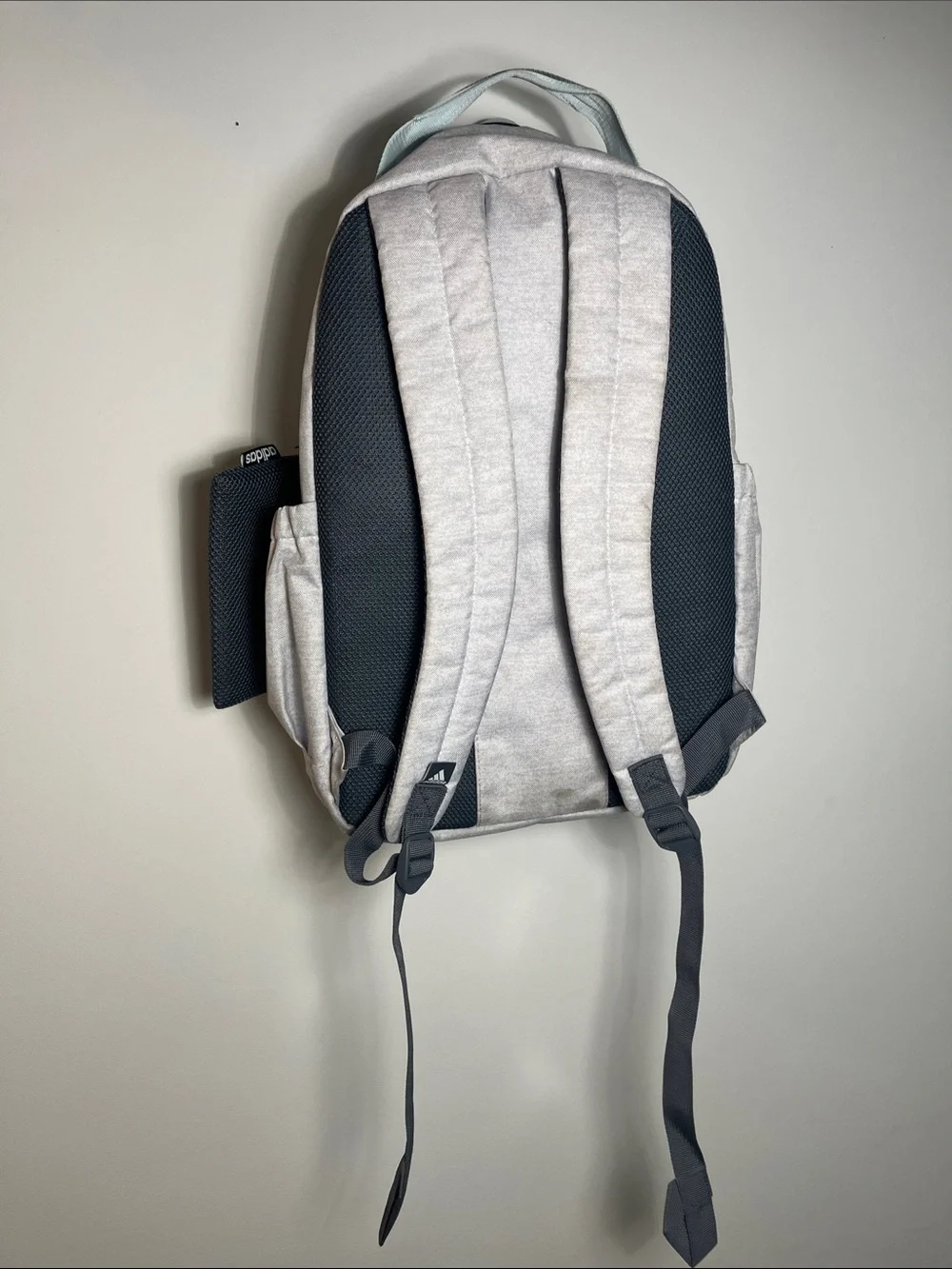 adidas Light Gray Backpack with Mint Blue Accents - Picture 8 of 11